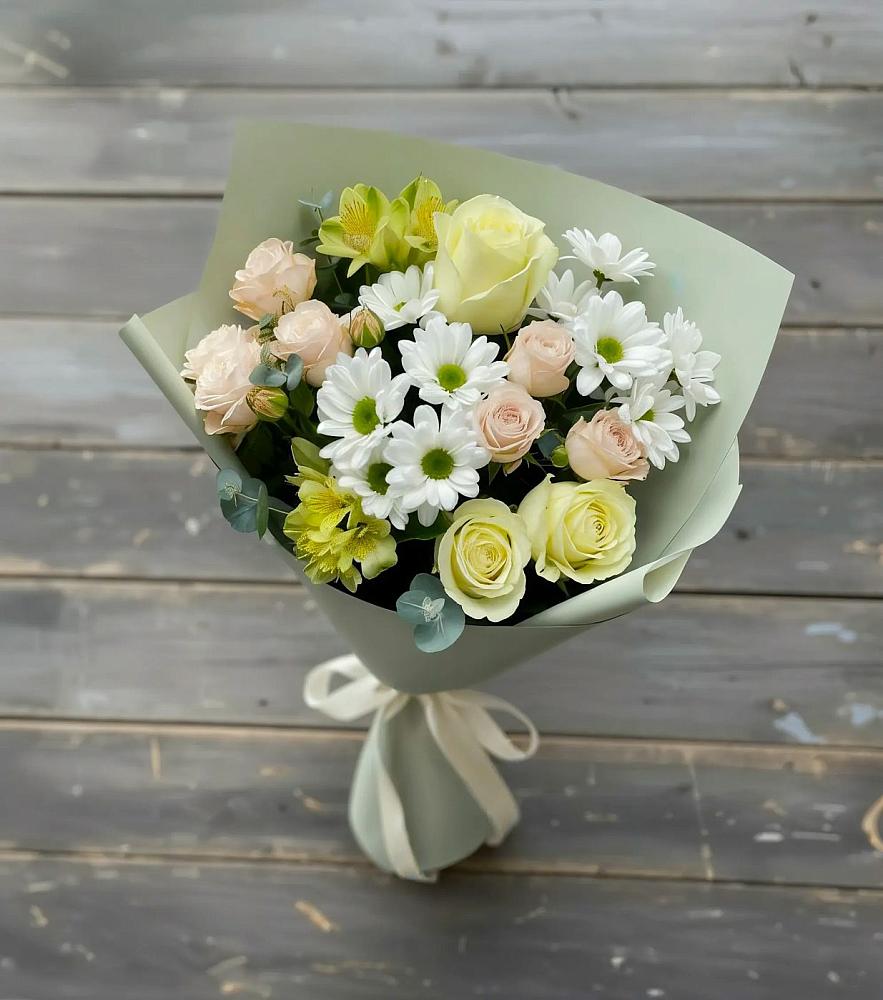 Букет цветов из: Альстромерии, Розы и Хризантемы в Штурме
