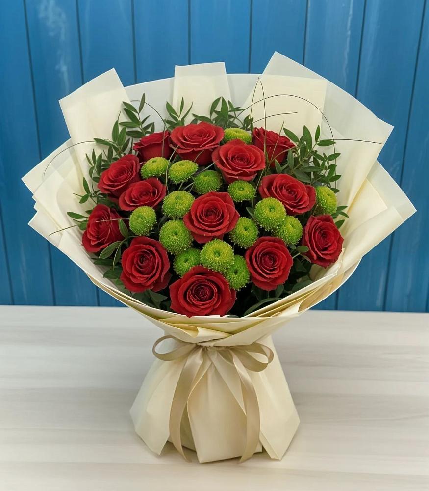 Букет цветов из: Розы и Хризантемы в Штурме